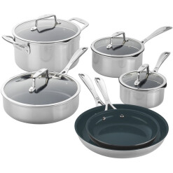 HENCKELS CLAD CFX STAINLESS STEEL CERAMIC NONSTICK  10 Piece Cookware Set