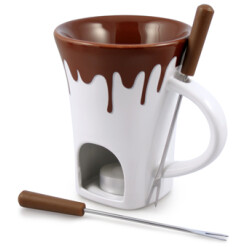 Nostalgia 4 Piece Chocolate Fondue Mug Set