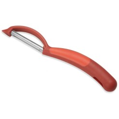 Red Serrated Swivel Peeler