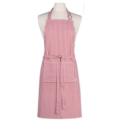 Red Narrow Stripe Chef Apron