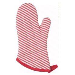 Oven Mitt Red Narrow Stripe Superior