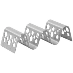 Taco Holders with Compartments Stamped Circles Stainless Steel