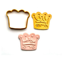 HEBREW CROWN PURIM COOKIE CUTTER AND EMBOSSER SET
