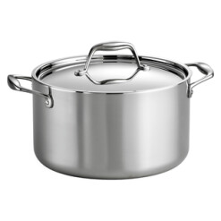 Tramontina 6 Quart Tri-Ply Clad Stainless Steel Covered Stockpot