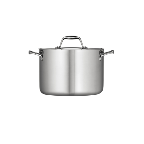 Tramontina 8 Quart Tri-Ply Clad Stainless Steel Covered Stock Pot - The  Peppermill