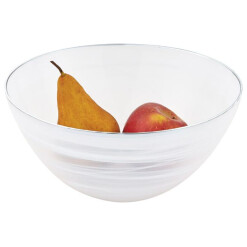 White Alabaster 10″ Glass Fruit or Salad Bowl