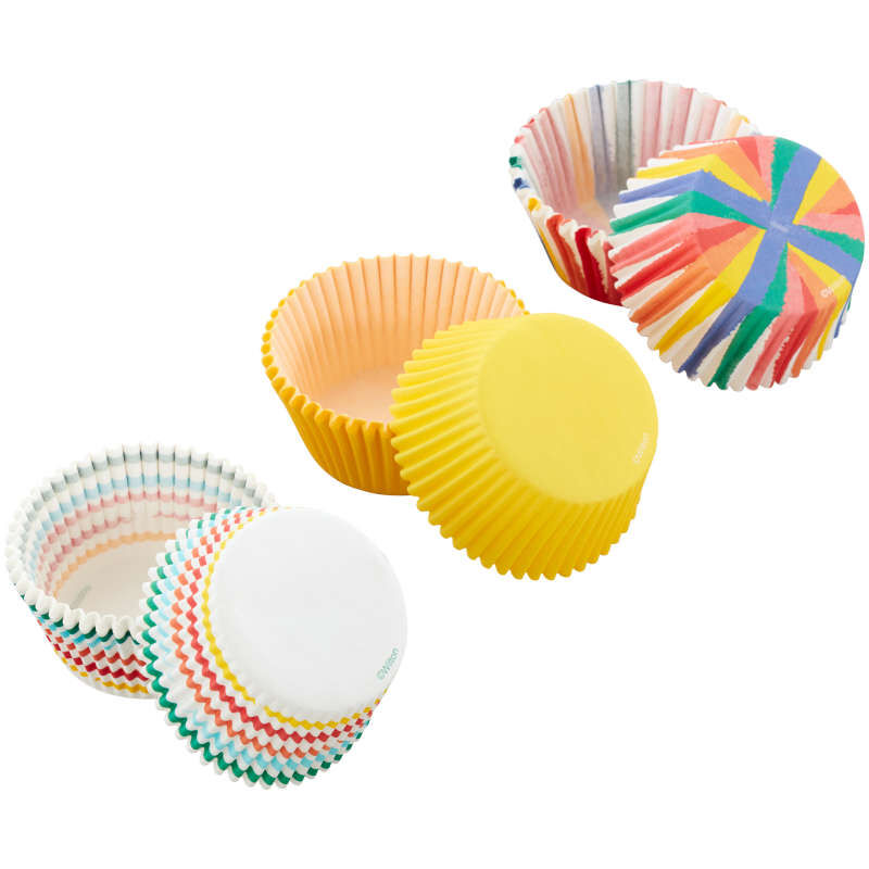 Rainbow Striped Standard Cupcake Liners (75 Count) - The Peppermill