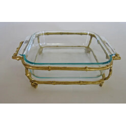 Gold Square Bamboo Pyrex Holder