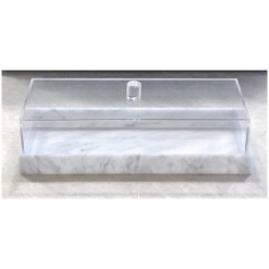 Lucite Covered Rectangle Cake Dome with Grey Marble Base
