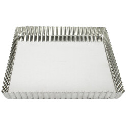 Gobel Square Fluted Tart Mold 9" x 1" Deep with Loose Removable Bottom