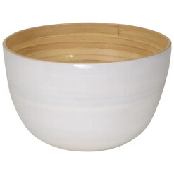 White Bamboo Lacquer Bowl with Servers