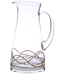 Swan Shaped Pitcher with 14K Gold Swirl Design