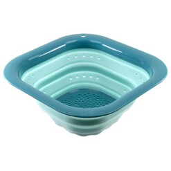 Blue 3 Quart Squish Square Collapsible Colander