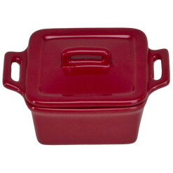 5oz Square Covered Ramekin-Red