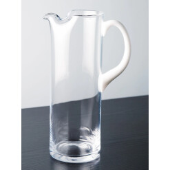 Glass Tall Pitcher with White Handle
