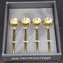 Tia Chi Shiny Gold Dessert Spoons
