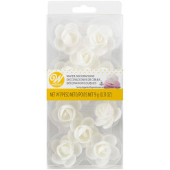 Icing White Rose Wafer Decoration