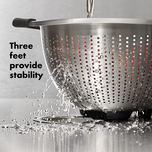 OXO 5 Quart Stainless Steel Colander w/ Silicone Handles - The Peppermill