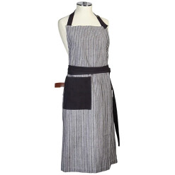 Apron Black Chambray Stripe