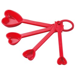 4 Piece Heart Melamine Measuring Spoons