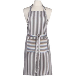 Narrow Black Stripe Cotton Chef's Apron