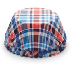 Blue & Red Madras Cupcake Cup