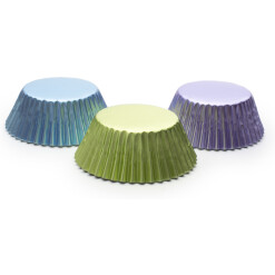 Purple, Blue, Green Foil Cupcake Cups Set