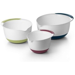 Blue, Green, and Eggplant Mixing Bowl Set