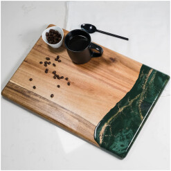 Wood Board Acacia 12x18 Resin Jade