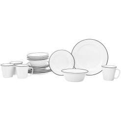 Dinnerware Bistro Black Band Porcelain 16 Pc