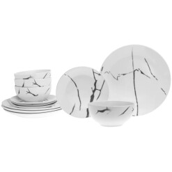 Dinnerware Boulon Black Porcelain 12 Pc