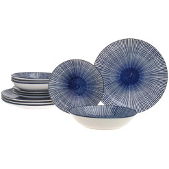 Dinnerware Laura Blue Porcelain 12 Pc