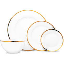 Dinnerware Nola Bone China Gold 16 Pc