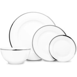 Dinnerware Nola Bone China Silver 16 Pc