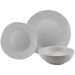 Dinnerware Aspero White Stoneware 12 Pc