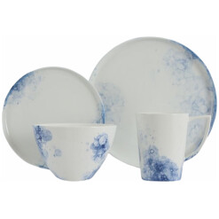 Dinnerware Raindrop Blue Porcelain 16 Pc