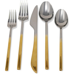 Flatware Vivience Wave Gold handle 20 Pc Set