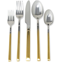 Flatware Vivience Cut Ombre Gold Handle 20 Pc Set