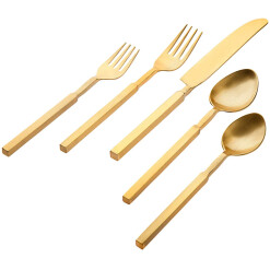 Flatware Cubit Matte Gold 20 Pc Set