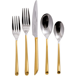 Flatware Vikko Pearl Round Gold Handle 20 Pc Set