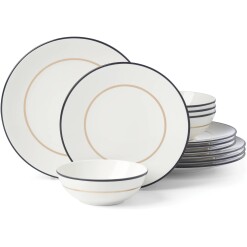 Kate Spade Make It Pop Black And Gold Rim 12 PC