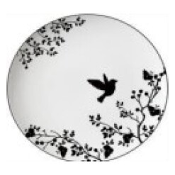 Dinnerware Accent Plate 6.5" Set of 4 Black Branch