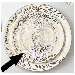 Dinnerware Accent Plate 6.5" Set of 4 Gold Leaves