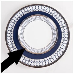 Dinnerware Accent Plate 6.5" Set of 4 Blue & Gold