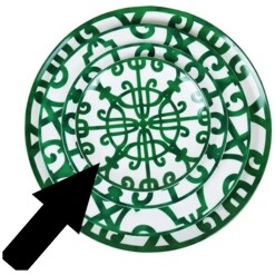 Dinnerware Accent Plate 6.5" Set of 4 Green Scrollwork