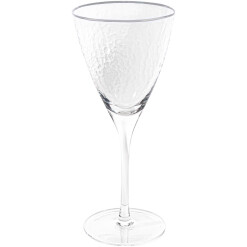 Glass Stemware Hammered Silver Rim