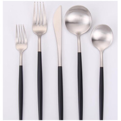 Flatware Vikko Vera Silver With Black Handle 20 Pc Set
