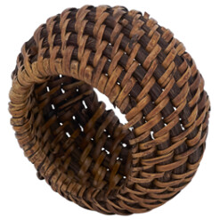 Napkin Ring Woven Rattan Caramel Set Of 4