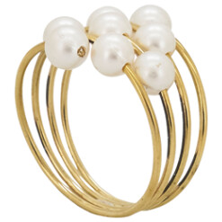 Napkin Ring Gold Pearl Set Of 4