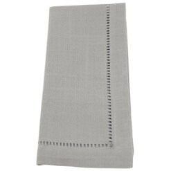 Dinner Napkins Grey Hemstitched Set Of 4